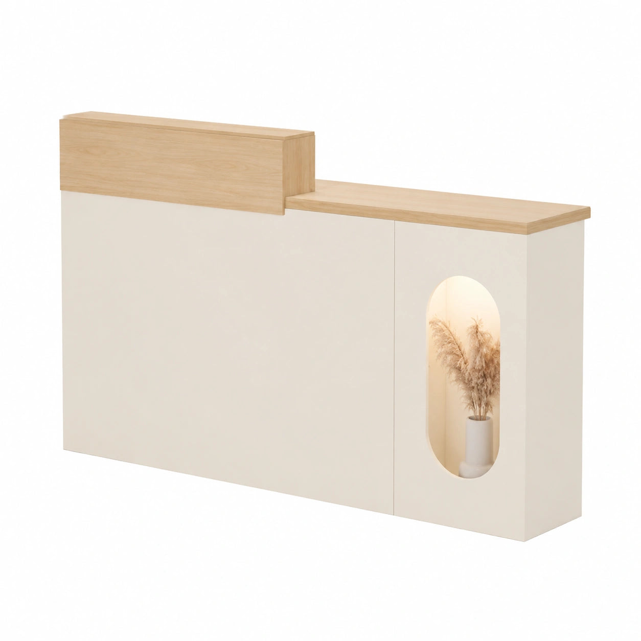 Ergonomischer LED-Schreibtisch, moderne Empfangstheke, 110 x 50 cm, stilvolles Design für Büro und Zuhause