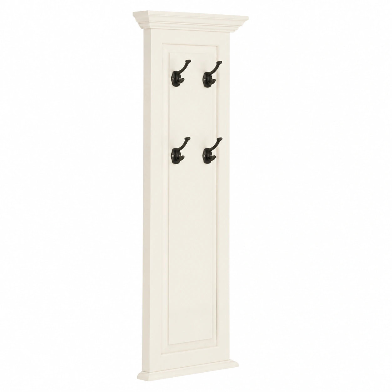 Woodkings® Garderobenpaneel Catana aus Massivholz in Cremeweiß - 38x135x6 cm Wandgarderobe im Landhausstil