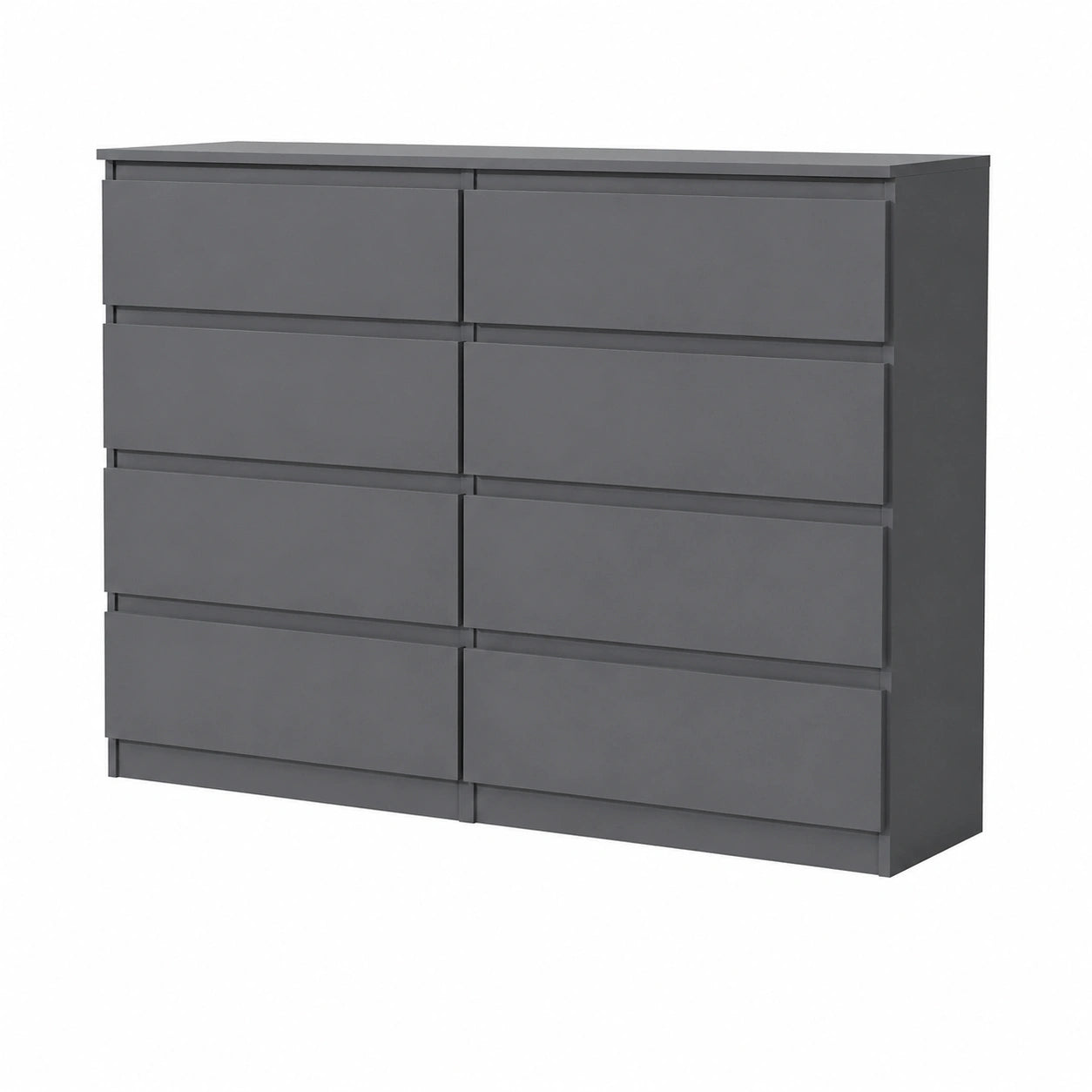 Moderne Kommode 100 cm mit 8 Schubladen in Anthrazit für Wohnzimmer