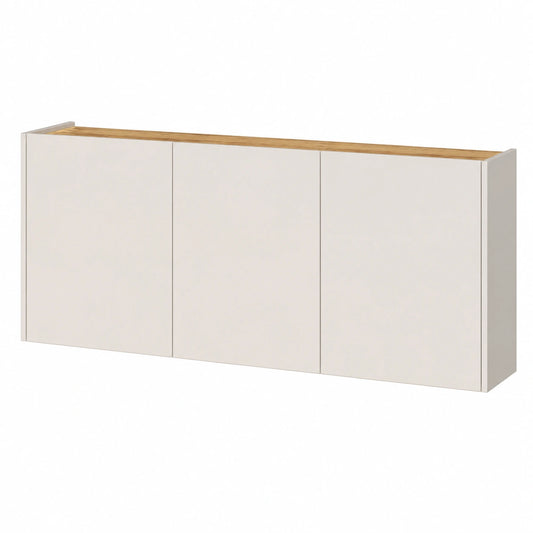 Lomadox Schmaler Schuhschrank mit Eiche und Kaschmir, 138 cm hoch