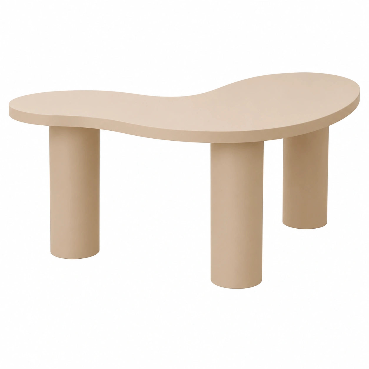 Ergonomischer Stehpult aus Massivholz, Beige, 300 x 80 x 75 cm, gebogenes Design, für Büro und Zuhause