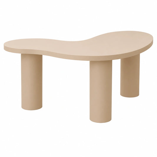 Ergonomischer Stehpult aus Massivholz, Beige, 300 x 80 x 75 cm, gebogenes Design, für Büro und Zuhause