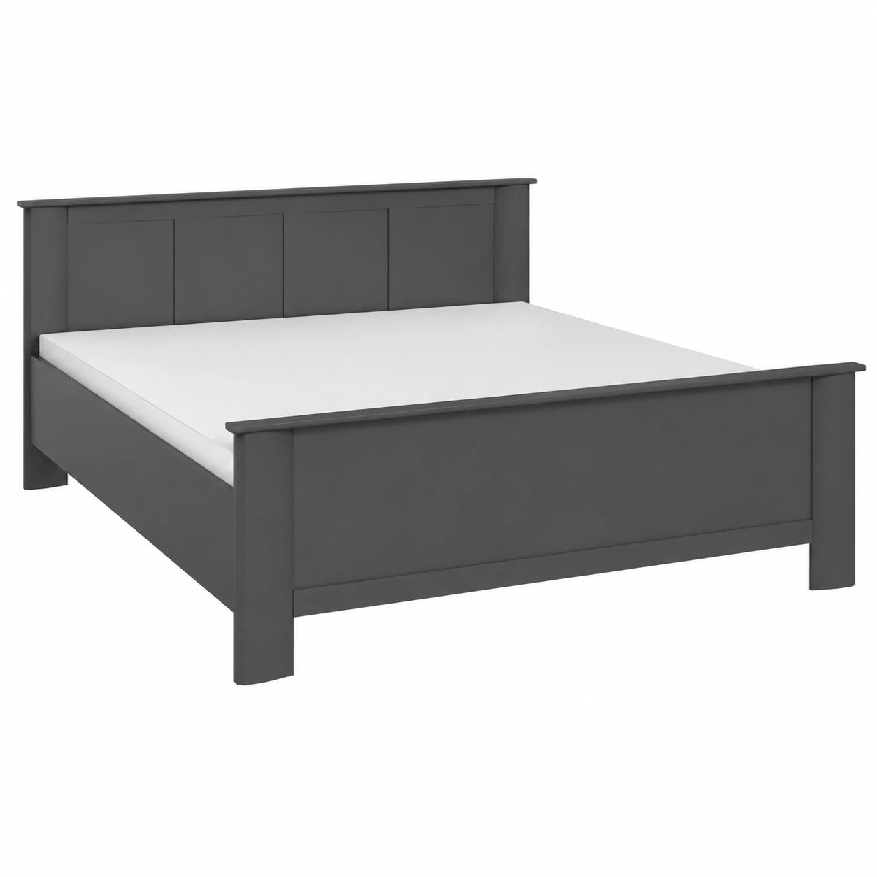 Modernes Schlafzimmer-Set Chalet in Graphit, 160x200 cm Bett mit Nachtkommoden