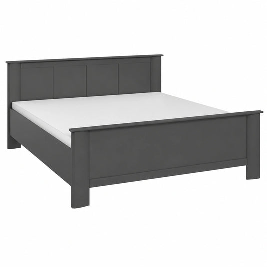 Modernes Schlafzimmer-Set Chalet in Graphit, 160x200 cm Bett mit Nachtkommoden