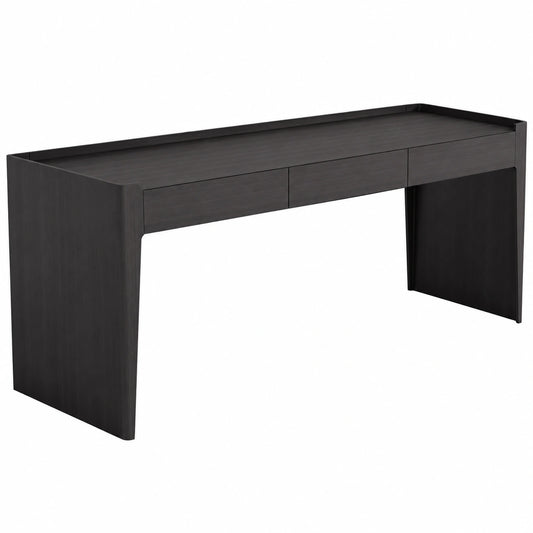 Eleganter Rauchfarbener Bürotisch mit Schubladen, Funktioneller Schreibtisch für Home Office