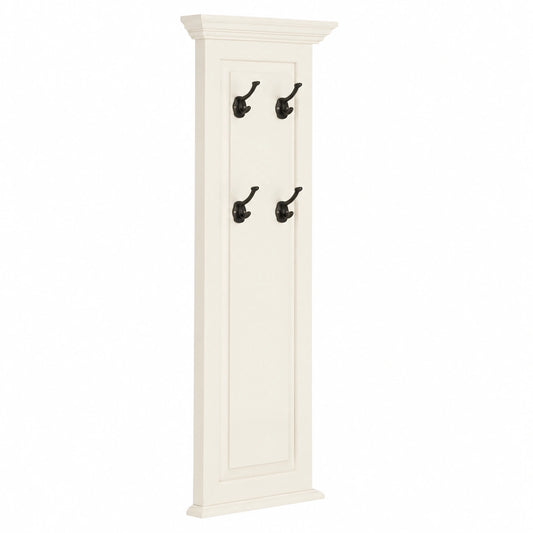 Woodkings® Garderobenpaneel Catana aus Massivholz in Cremeweiß - 38x135x6 cm Wandgarderobe im Landhausstil