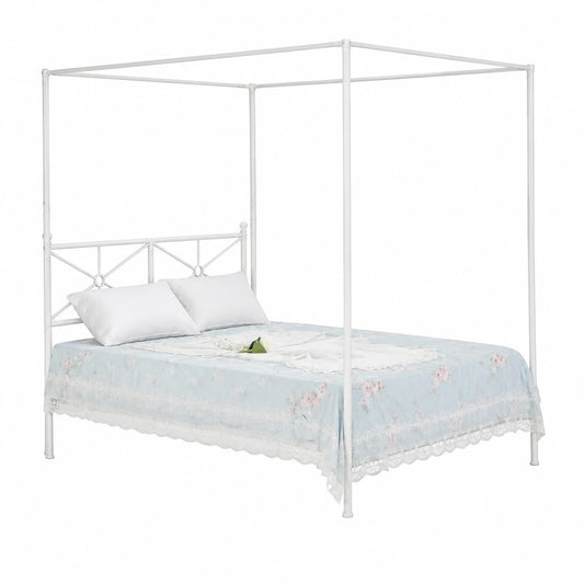 Klassischer Himmelbett-Rahmen für Queensize, stabil und elegant