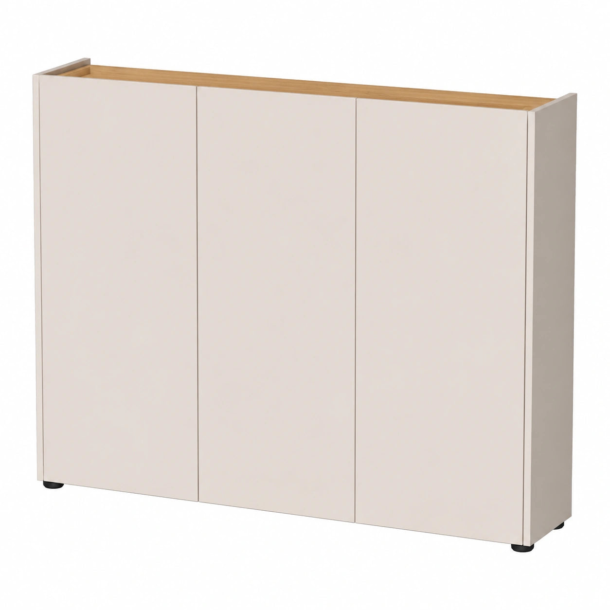 Moderner Flurschrank in Kaschmir und Eiche für schmale Eingangsbereiche, 138 cm
