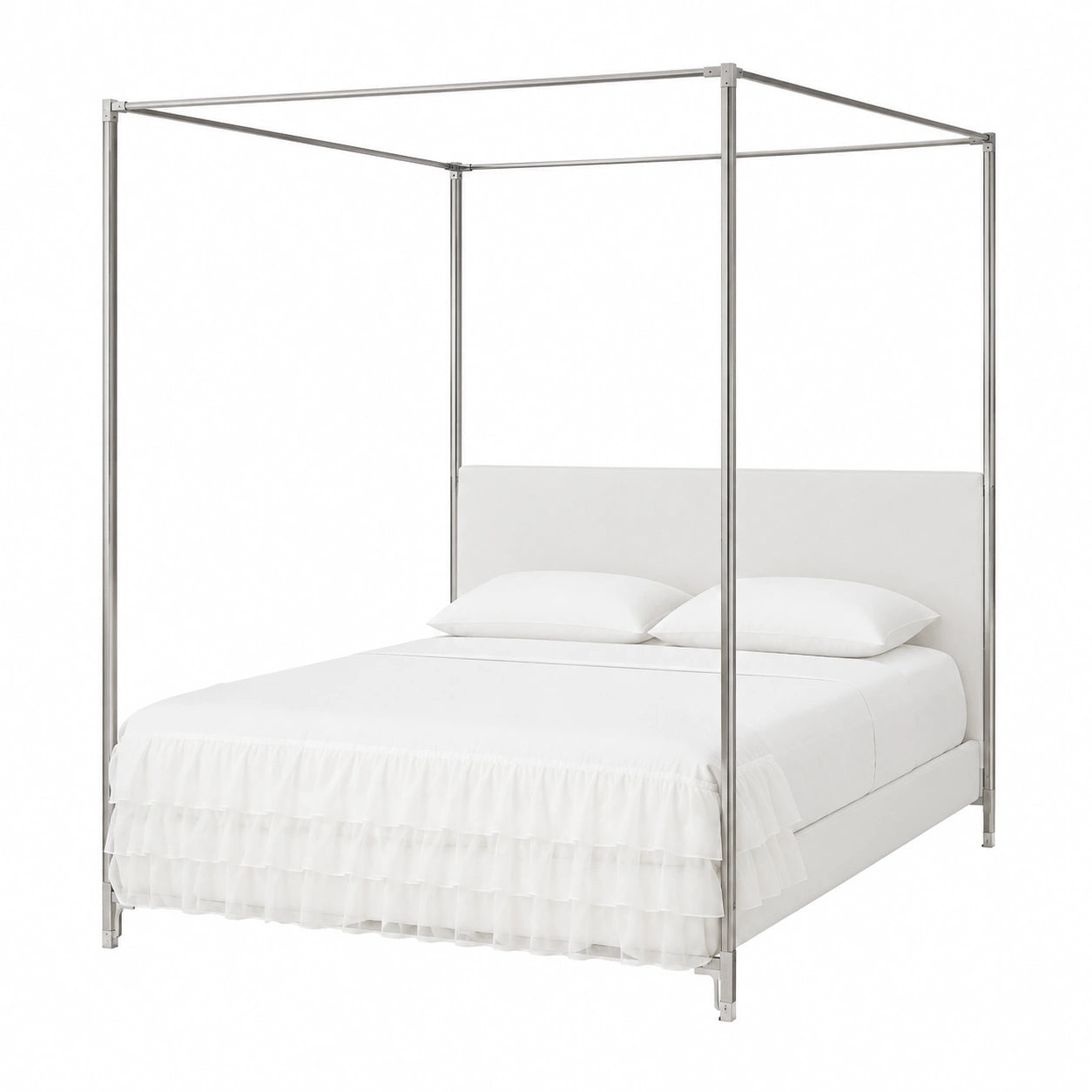 Himmelbettgestell mit Baldachin für Kingsize-Betten, stabiles Metallrahmen-Design