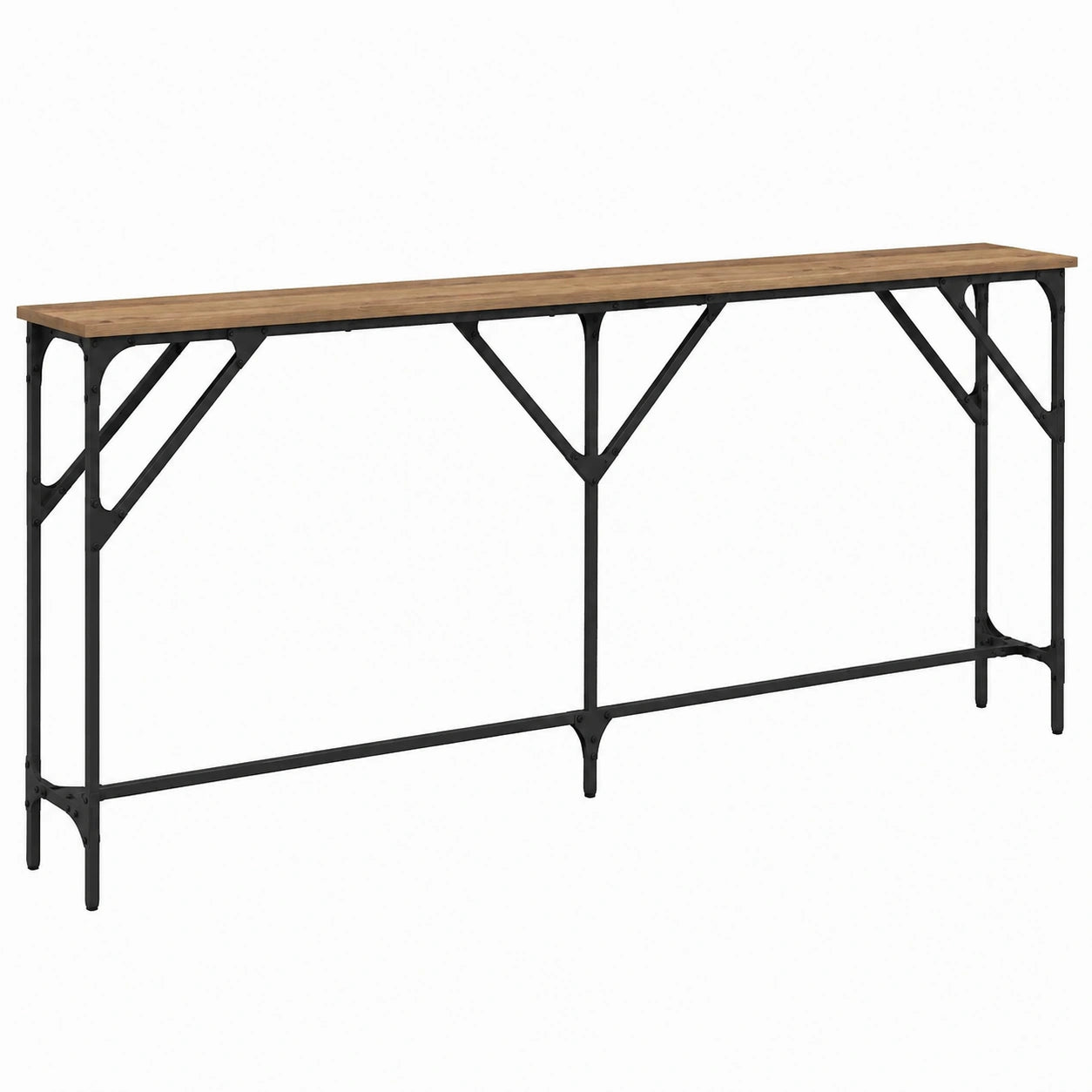 Moderner Konsolentisch aus Artisan-Eiche, 180x23x75 cm, für Wohnzimmer und Flur, Stilvolle Ablage