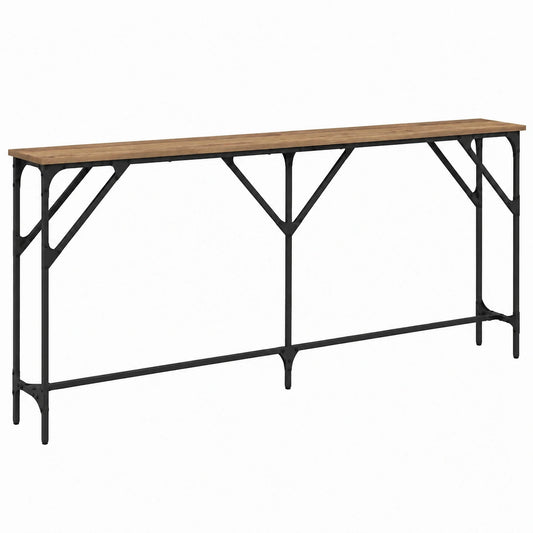 Moderner Konsolentisch aus Artisan-Eiche, 180x23x75 cm, für Wohnzimmer und Flur, Stilvolle Ablage