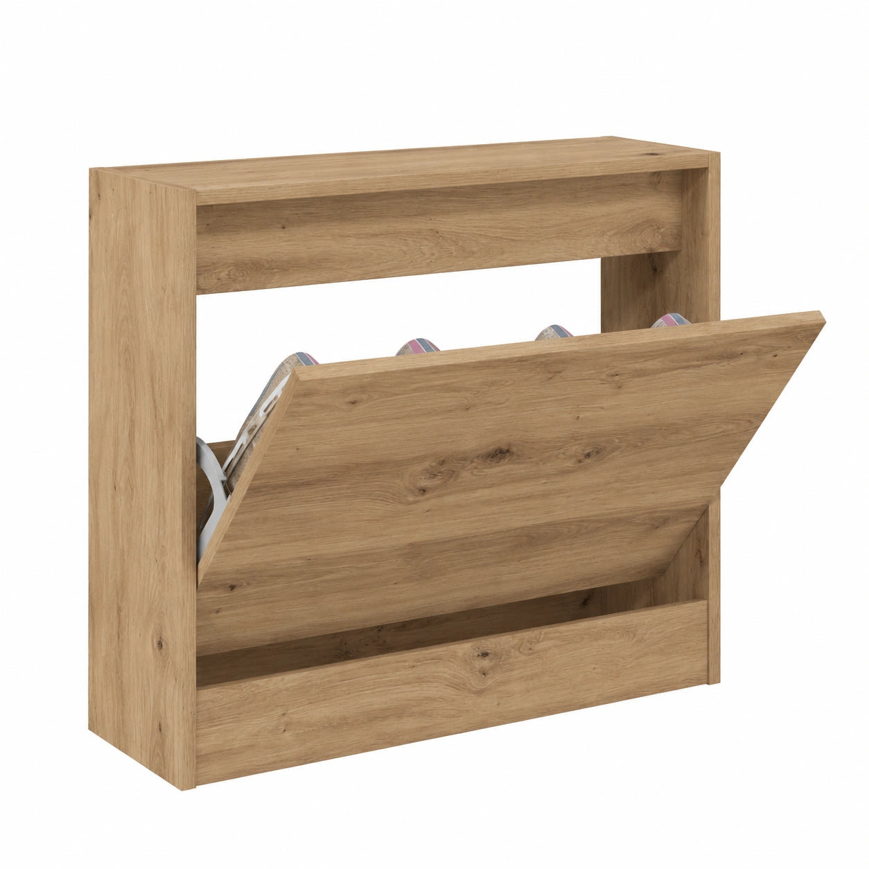 Moderner Schuhschrank aus Holzwerkstoff, Artisan-Eiche, 60x21x57 cm