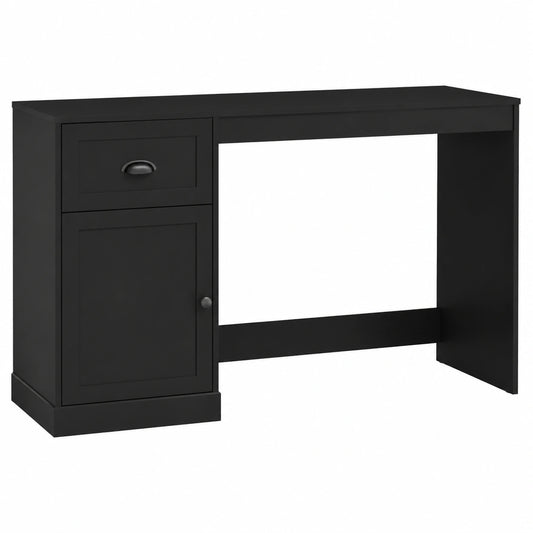 Moderner Schreibtisch mit Schubladen, Schwarz, 115x50x75 cm, für Büro & Kinderzimmer
