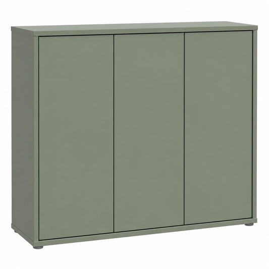 Moderner Schuhschrank mit 3 Türen und 8 Fächern, salbeigrün, 109x99x35 cm