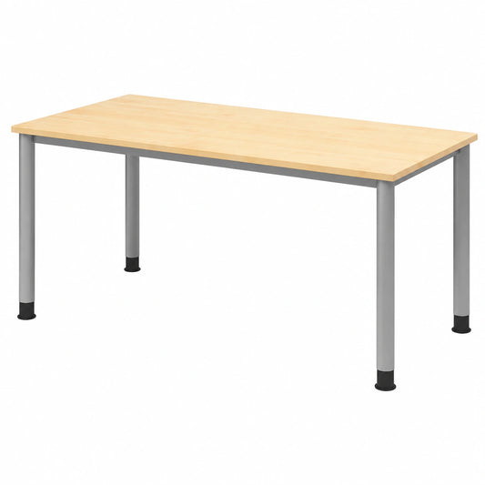 Ergonomischer höhenverstellbarer Schreibtisch 160x80 cm, Ahornplatte, Silbernes Gestell